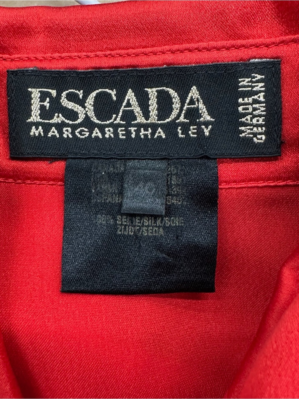 Escada vintage monogram silk jacquard satin button down top - Picture 10 of 11